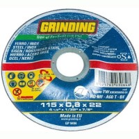 Cutting disc 115x0.8 for steel and stainless steel with raised center, GRINDING
