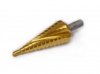 Step drill for metal 4-12mm HSS TiN with spiral groove, CZTOOL