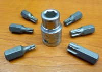 Set of 6 TORX bits 10mm, range T25-T55