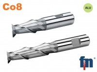 Grooving end mill 2-fl. HSSCo8 , 2 cutting edges to the center , weldon