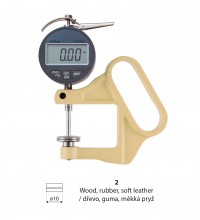 Cross-body digital thickness gauge 0-25 mm / 50 mm with flat contacts 10 mm, Schut
