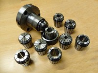 Collet chuck ER32 with flange diameter 80mm with a set of 10 collets