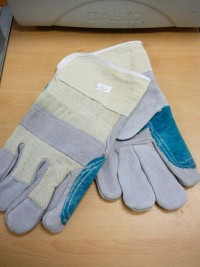 Work gloves with leather parts, Magpie size 10.5