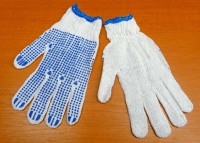 Seamless knitted work gloves with rubber targets, size 10