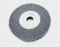 Flap wheel 150 mm made of abrasive fleece and make-up for table grinders, gray ZR800