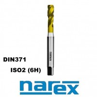 Machine tap M3 HSSE TiN ISO2(6H) DIN371 spiral (35°), NAREX 2060