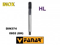 Machine tap M10x1.25 HSSE HL ISO2(6H) DIN374 with chip breaker INOX, FANAR