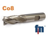 Cylindrical end mill HSSCo8, 2 teeth towards the center, type F