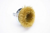 Non-braided mug brush on a stem, brass