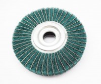 Flap wheel 150 mm made of abrasive fleece and make-up for table grinders, green ZR120