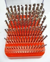 Set of drills for metal 1-10 mm x 0.1 mm HSS Co5 with cylindrical shank, RTi
