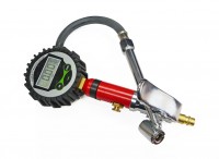 Digital tire inflator with LCD display, front indicator with mandrel for quick coupling