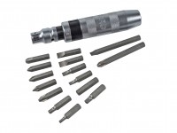 Impact screwdriver with a set of 15 bits, XT-Line