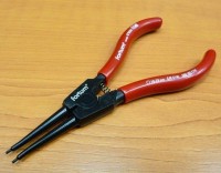 Seeger straight extension pliers, dia. 40-100mm, thin tips, FORTUM