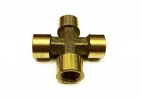 Manifold 1/4 G without quick couplings, 4 x thread 1/4 ", cross