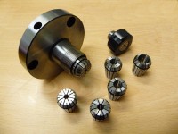 Collet chuck ER25 with flange diameter 100mm with a set of 7 collets