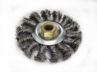 Steel circular brush 100mm braided wire 0.5mm for angle grinder