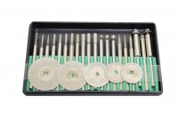 Set of 25 diamond cutters and cutting discs