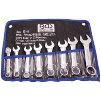 Spanner set 3/8 "- 7/8" in inch dimensions(8pcs), extra short, BGS