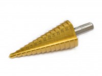 Step drill for metal 6-32mm HSS-XE TiN with straight slot, Karnasch