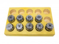 Set of threaded collets ER25 - M3-M16 with cooling channels