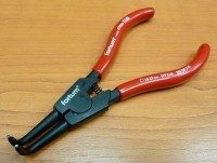 Seeger curved tension pliers, dia. 10-25mm, thin tips, FORTUM
