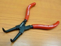 Seeger curved crimping pliers, dia. 19-60mm, thin tips, FORTUM