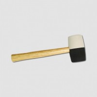 Rubber mallet 65mm, black and white wood