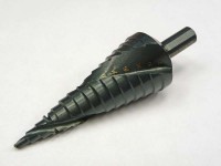 Step drill for metal 6-30mm HSS with spiral groove and chip breaker TiAlN