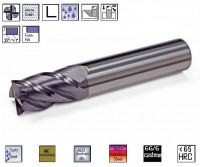 Carbide anti-vibration cutter 4fl. 39 ° / 41 ° TiAlN, CERANIT
